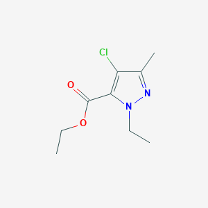 molecular formula C9H13ClN2O2 B142990 Ethyl 4-chloro-1-ethyl-3-methyl-1H-pyrazole-5-carboxylate CAS No. 128537-47-3