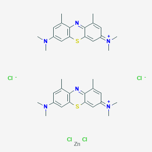 molecular formula C36H44Cl4N6S2Zn B1429900 dichlorozinc;[7-(dimethylamino)-1,9-dimethylphenothiazin-3-ylidene]-dimethylazanium;dichloride CAS No. 931418-92-7