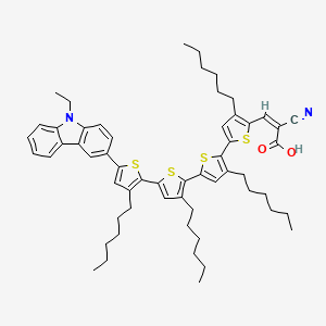 (Z)-2-cyano-3-[5-[5-[5-[5-(9-ethylcarbazol-3-yl)-3-hexylthiophen-2-yl]-3-hexylthiophen-2-yl]-3-hexylthiophen-2-yl]-3-hexylthiophen-2-yl]prop-2-enoic acid
