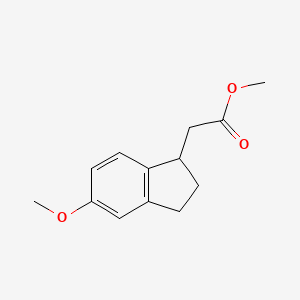 molecular formula C13H16O3 B1429912 Methyl 2-(5-methoxy-2,3-dihydro-1H-inden-1-yl)acetate CAS No. 856169-07-8