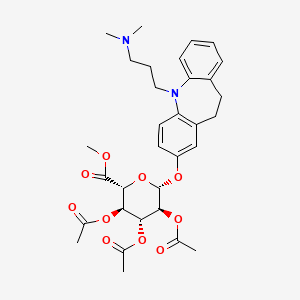 molecular formula C32H40N2O10 B1429928 5-[3-(Dimethylamino)propyl]-10,11-dihydro-5H-dibenzo[b,f]azepin-2-yl methyl 2,3,4-tri-O-acetyl-beta-L-glucopyranosiduronate CAS No. 1053632-53-3