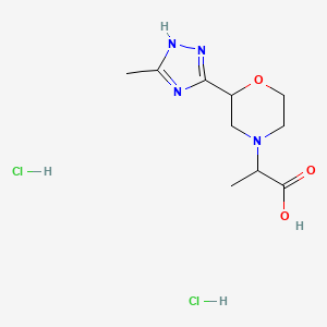 2-[2-(3-methyl-1H-1,2,4-triazol-5-yl)morpholin-4-yl]propanoic acid dihydrochloride
