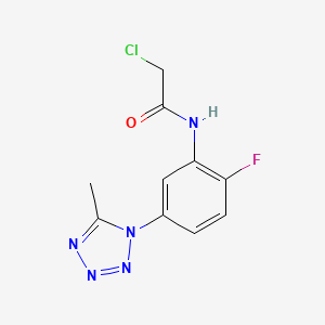 molecular formula C10H9ClFN5O B1429932 2-氯-N-[2-氟-5-(5-甲基-1H-1,2,3,4-四唑-1-基)苯基]乙酰胺 CAS No. 1394040-80-2