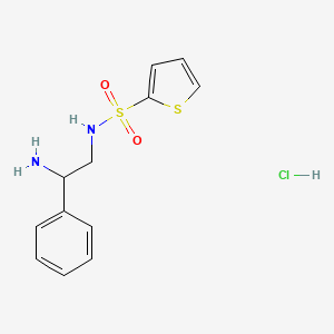 molecular formula C12H15ClN2O2S2 B1429938 N-(2-amino-2-phenylethyl)thiophene-2-sulfonamide hydrochloride CAS No. 1423033-23-1
