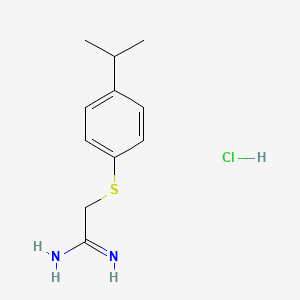 molecular formula C11H17ClN2S B1429944 2-{[4-(Propan-2-yl)phenyl]sulfanyl}ethanimidamide hydrochloride CAS No. 1394675-94-5