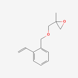 molecular formula C13H16O2 B14299564 2-{[(2-Ethenylphenyl)methoxy]methyl}-2-methyloxirane CAS No. 114440-31-2