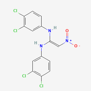 molecular formula C14H9Cl4N3O2 B14299565 N~1~,N'~1~-Bis(3,4-dichlorophenyl)-2-nitroethene-1,1-diamine CAS No. 112723-17-8