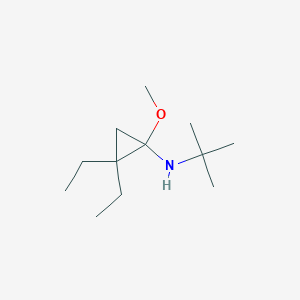 molecular formula C12H25NO B14299668 Cyclopropanamine, N-(1,1-dimethylethyl)-2,2-diethyl-1-methoxy- CAS No. 118231-07-5