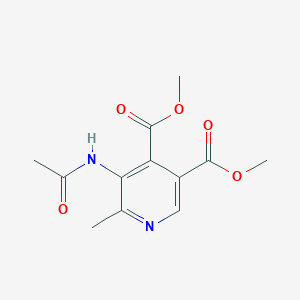 molecular formula C12H14N2O5 B14299770 Dimethyl 5-acetamido-6-methylpyridine-3,4-dicarboxylate CAS No. 114362-25-3