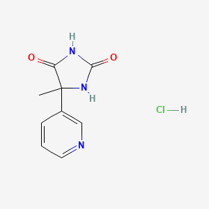 molecular formula C9H10ClN3O2 B1429979 5-Methyl-5-(pyridin-3-yl)imidazolidine-2,4-dione hydrochloride CAS No. 1423028-23-2
