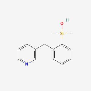 molecular formula C14H17NOSi B14299794 Dimethyl{2-[(pyridin-3-yl)methyl]phenyl}silanol CAS No. 116065-56-6