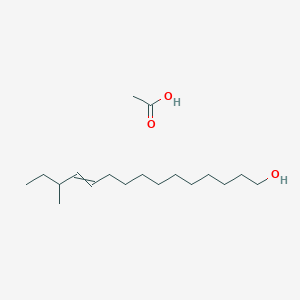 molecular formula C18H36O3 B14299803 Acetic acid;13-methylpentadec-11-en-1-ol CAS No. 120965-72-2