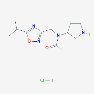 N-{[5-(propan-2-yl)-1,2,4-oxadiazol-3-yl]methyl}-N-(pyrrolidin-3-yl)acetamide hydrochloride