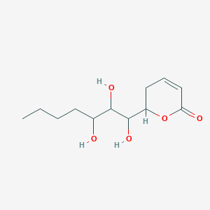 molecular formula C12H20O5 B14299870 6-(1,2,3-Trihydroxyheptyl)-5,6-dihydro-2H-pyran-2-one CAS No. 112968-24-8