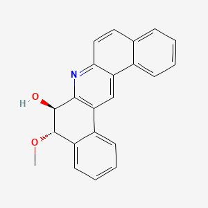 molecular formula C22H17NO2 B14299908 Dibenz(a,j)acridin-6-ol, 5,6-dihydro-5-methoxy-, (5S-trans)- CAS No. 117019-86-0