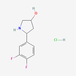 molecular formula C10H12ClF2NO B1429993 5-(3,4-Difluorophenyl)pyrrolidin-3-ol hydrochloride CAS No. 1423026-14-5