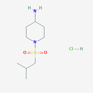 molecular formula C9H21ClN2O2S B1430008 1-(2-Methylpropanesulfonyl)piperidin-4-amine hydrochloride CAS No. 1432679-08-7
