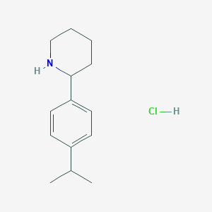 molecular formula C14H22ClN B1430011 2-[4-(Propan-2-yl)phenyl]piperidine hydrochloride CAS No. 1423031-37-1