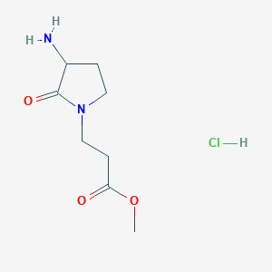 molecular formula C8H15ClN2O3 B1430012 Methyl 3-(3-amino-2-oxopyrrolidin-1-yl)propanoate hydrochloride CAS No. 1427378-56-0