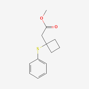 molecular formula C13H16O2S B1430020 Methyl 2-[1-(phenylsulfanyl)cyclobutyl]acetate CAS No. 1443980-31-1