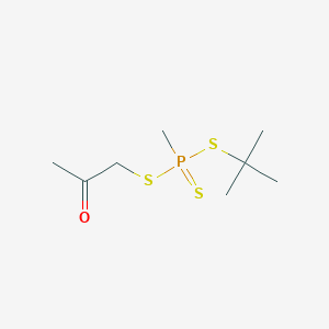 molecular formula C8H17OPS3 B14300219 tert-Butyl 2-oxopropyl methylphosphonotrithioate CAS No. 112005-85-3