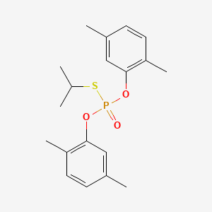 molecular formula C19H25O3PS B14300259 Phosphorothioic acid, O,O-bis(2,5-dimethylphenyl) S-(1-methylethyl) ester CAS No. 120244-72-6