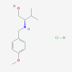 molecular formula C13H22ClNO2 B1430029 (2S)-2-{[(4-methoxyphenyl)methyl]amino}-3-methylbutan-1-ol hydrochloride CAS No. 1443931-88-1