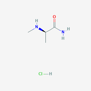 molecular formula C4H11ClN2O B1430034 (2R)-2-(methylamino)propanamide hydrochloride CAS No. 1432680-32-4