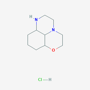 molecular formula C10H19ClN2O B1430039 4-Oxa-1,10-diazatricyclo[7.3.1.0^{5,13}]tridecane hydrochloride CAS No. 1432677-76-3
