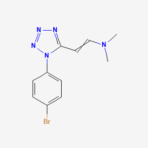 molecular formula C11H12BrN5 B14300443 Ethenamine, 2-[1-(4-bromophenyl)-1H-tetrazol-5-yl]-N,N-dimethyl- CAS No. 125037-79-8