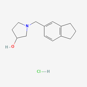 molecular formula C14H20ClNO B1430046 1-(2,3-dihydro-1H-inden-5-ylmethyl)pyrrolidin-3-ol hydrochloride CAS No. 1427379-74-5