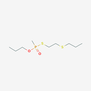 molecular formula C9H21O2PS2 B14300479 O-Propyl S-[2-(propylsulfanyl)ethyl] methylphosphonothioate CAS No. 113341-24-5