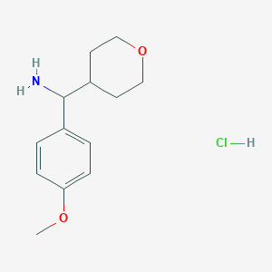 molecular formula C13H20ClNO2 B1430048 (4-Methoxyphenyl)(oxan-4-yl)methanamine hydrochloride CAS No. 1427379-94-9