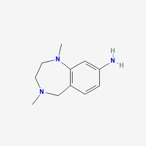 molecular formula C11H17N3 B1430049 1,4-dimethyl-2,3,4,5-tetrahydro-1H-1,4-benzodiazepin-8-amine CAS No. 1432681-18-9
