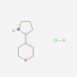 molecular formula C9H18ClNO B1430052 2-(Oxan-4-yl)pyrrolidine hydrochloride CAS No. 1432679-75-8
