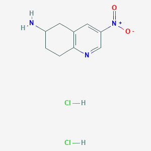 molecular formula C9H13Cl2N3O2 B1430053 3-Nitro-5,6,7,8-tetrahydroquinolin-6-amine dihydrochloride CAS No. 1443981-04-1
