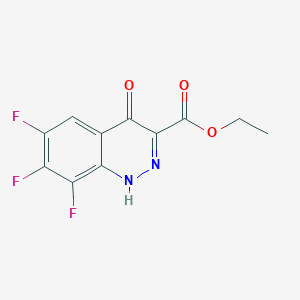 molecular formula C11H7F3N2O3 B14300531 Ethyl 6,7,8-trifluoro-4-oxo-1,4-dihydrocinnoline-3-carboxylate CAS No. 114610-15-0