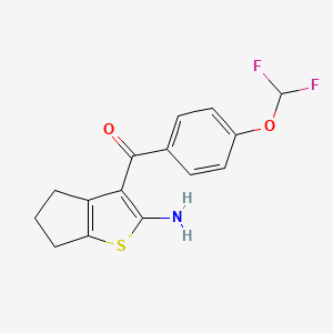 molecular formula C15H13F2NO2S B1430058 3-[4-(difluoromethoxy)benzoyl]-4H,5H,6H-cyclopenta[b]thiophen-2-amine CAS No. 1443980-40-2
