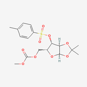 molecular formula C17H22O9S B1430060 5-O-Carbomethoxy-1,2-O-iso-propylidene-3-O-(P-tolyl-sulfonyl)-alpha-D-xylofuranose CAS No. 74580-94-2