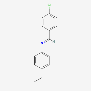 molecular formula C15H14ClN B14300630 Benzenamine, N-[(4-chlorophenyl)methylene]-4-ethyl-, (E)- CAS No. 113788-74-2