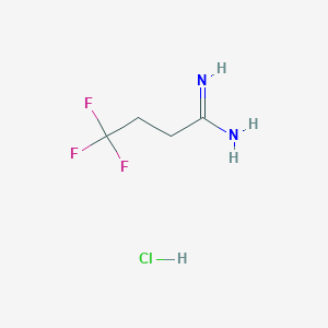 molecular formula C4H8ClF3N2 B1430064 4,4,4-Trifluorobutanimidamide hydrochloride CAS No. 2794-32-3