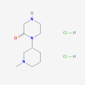 molecular formula C10H21Cl2N3O B1430067 1-(1-Methylpiperidin-3-yl)piperazin-2-one dihydrochloride CAS No. 1432678-95-9