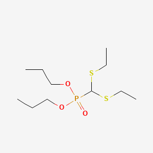 molecular formula C11H25O3PS2 B14300678 Dipropyl [bis(ethylsulfanyl)methyl]phosphonate CAS No. 116089-70-4
