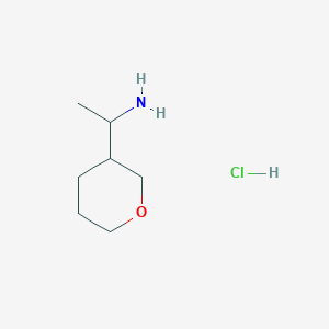 molecular formula C7H16ClNO B1430069 1-(Oxan-3-yl)ethan-1-amine hydrochloride CAS No. 1443981-91-6