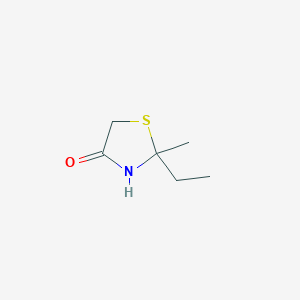 molecular formula C6H11NOS B14300707 2-Ethyl-2-methyl-1,3-thiazolidin-4-one CAS No. 113501-81-8