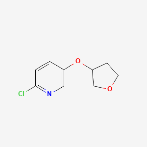 molecular formula C9H10ClNO2 B1430071 2-Chloro-5-(tetrahydrofuran-3-yloxy)pyridine CAS No. 1204483-97-5