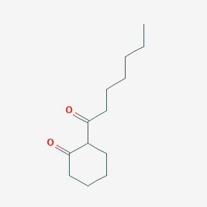 molecular formula C13H22O2 B14300765 Cyclohexanone, 2-(1-oxoheptyl)- CAS No. 122059-99-8