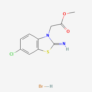 molecular formula C10H10BrClN2O2S B1430078 methyl 2-(6-chloro-2-iminobenzo[d]thiazol-3(2H)-yl)acetate hydrobromide CAS No. 1949816-31-2