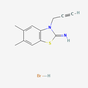 molecular formula C12H13BrN2S B1430080 5,6-dimethyl-3-(prop-2-yn-1-yl)benzo[d]thiazol-2(3H)-imine hydrobromide CAS No. 1949816-32-3