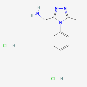 molecular formula C10H14Cl2N4 B1430083 [(5-methyl-4-phenyl-4H-1,2,4-triazol-3-yl)methyl]amine dihydrochloride CAS No. 1351589-60-0